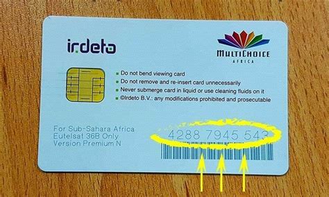 dstv hd decoder smart card number|my DStv smart card number.